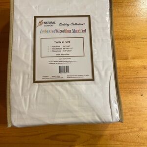 Embossed Microfiber Sheet Set - Twin XL, White